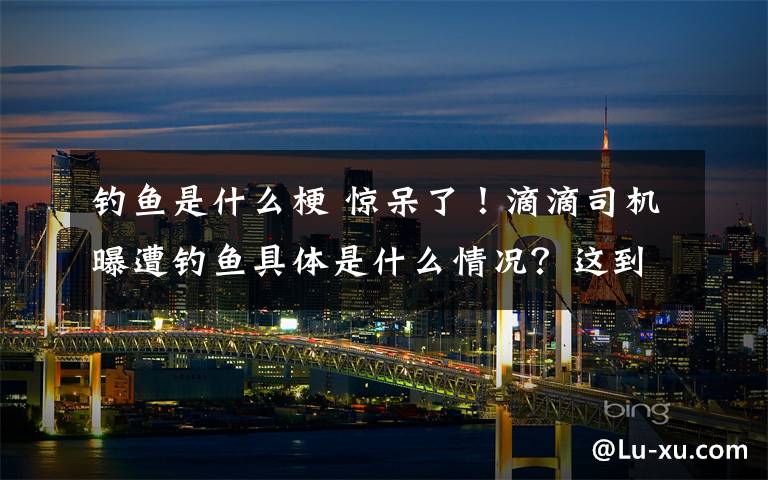 钓鱼是什么梗 惊呆了！滴滴司机曝遭钓鱼具体是什么情况？这到底是个什么梗？