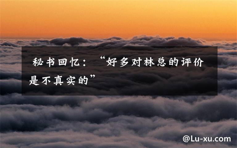  秘书回忆：“好多对林总的评价是不真实的”