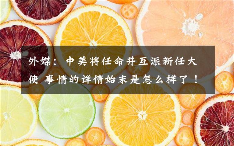 外媒：中美将任命并互派新任大使 事情的详情始末是怎么样了！