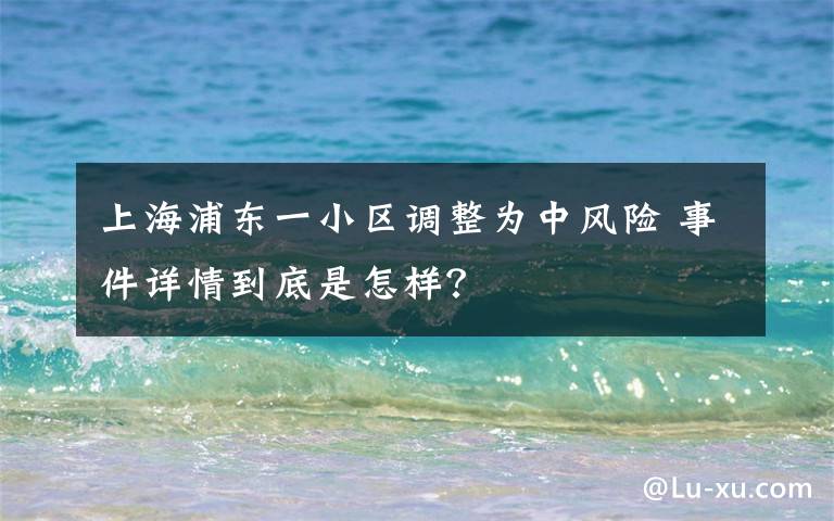 上海浦东一小区调整为中风险 事件详情到底是怎样？