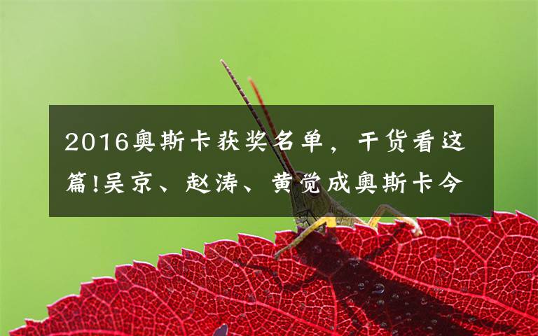 2016奥斯卡获奖名单，干货看这篇!吴京、赵涛、黄觉成奥斯卡今年新增会员