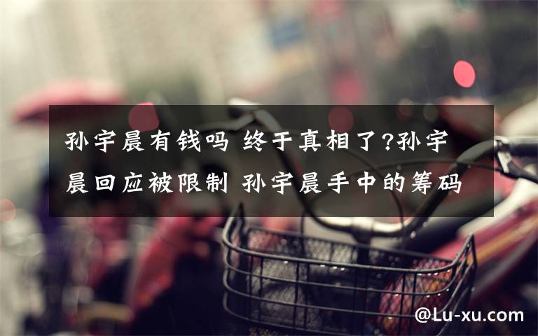 孙宇晨有钱吗 终于真相了?孙宇晨回应被限制 孙宇晨手中的筹码还剩多少？