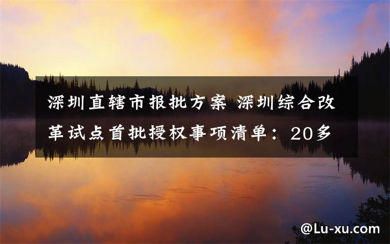 深圳直辖市报批方案 深圳综合改革试点首批授权事项清单：20多项需突破现有政策规定