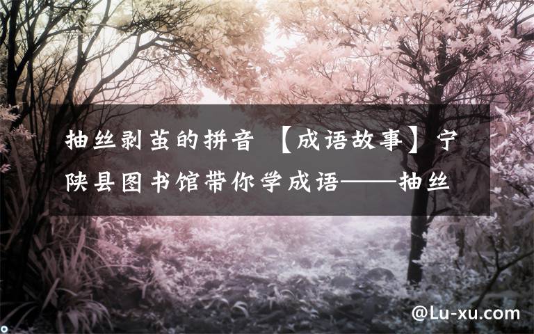 抽丝剥茧的拼音 【成语故事】宁陕县图书馆带你学成语——抽丝剥茧