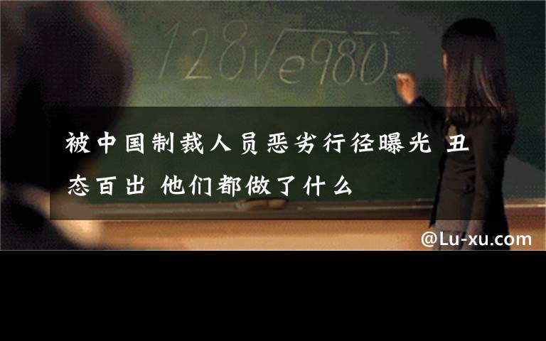 被中国制裁人员恶劣行径曝光 丑态百出 他们都做了什么