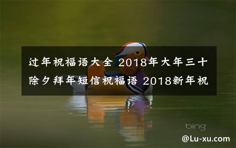 过年祝福语大全 2018年大年三十除夕拜年短信祝福语 2018新年祝福语及春节贺词大全