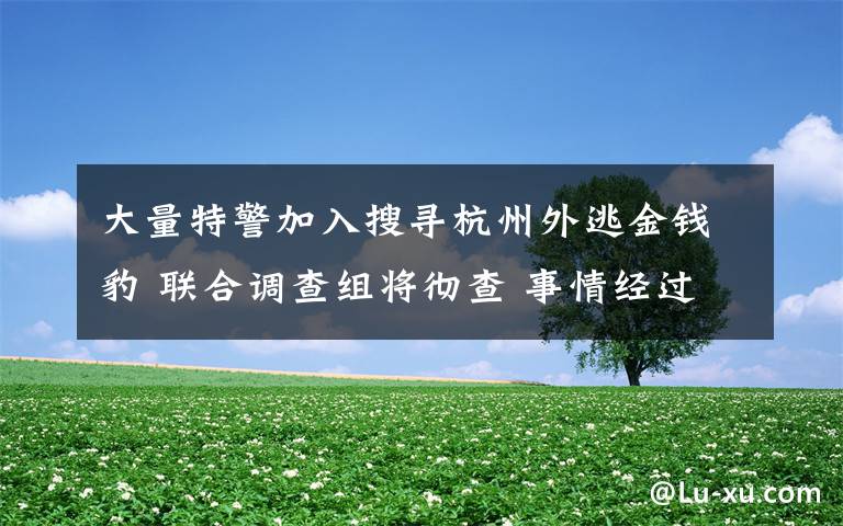 大量特警加入搜寻杭州外逃金钱豹 联合调查组将彻查 事情经过真相揭秘！
