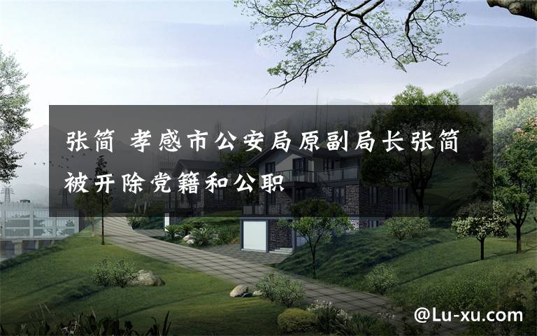张简 孝感市公安局原副局长张简被开除党籍和公职
