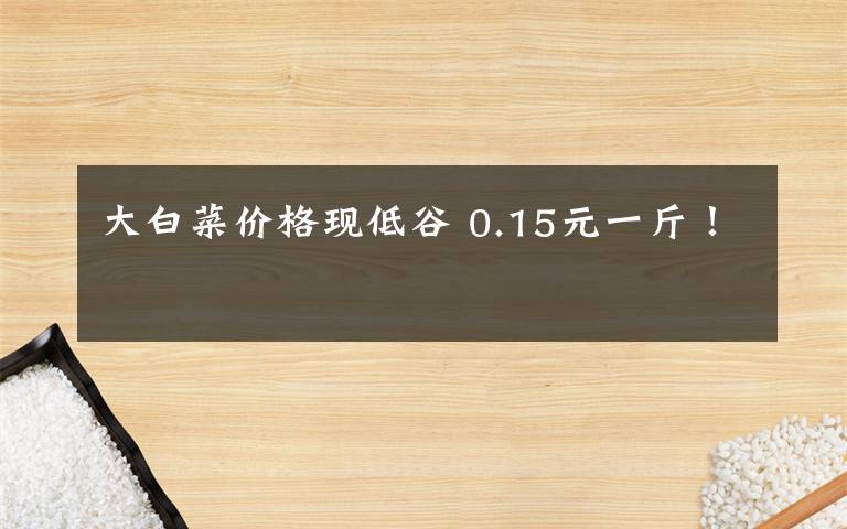 大白菜价格现低谷 0.15元一斤！