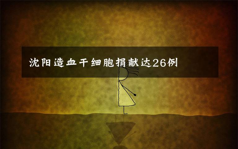 沈阳造血干细胞捐献达26例