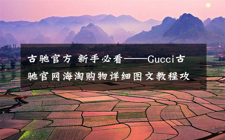 古驰官方 新手必看——Gucci古驰官网海淘购物详细图文教程攻略