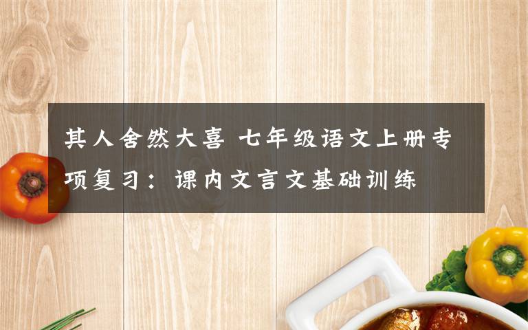 其人舍然大喜 七年级语文上册专项复习：课内文言文基础训练