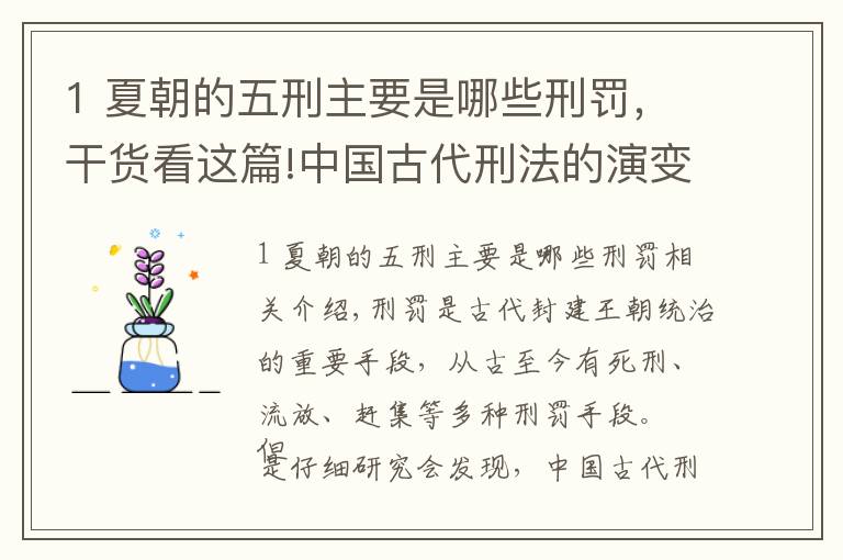 1 夏朝的五刑主要是哪些刑罚，干货看这篇!中国古代刑法的演变
