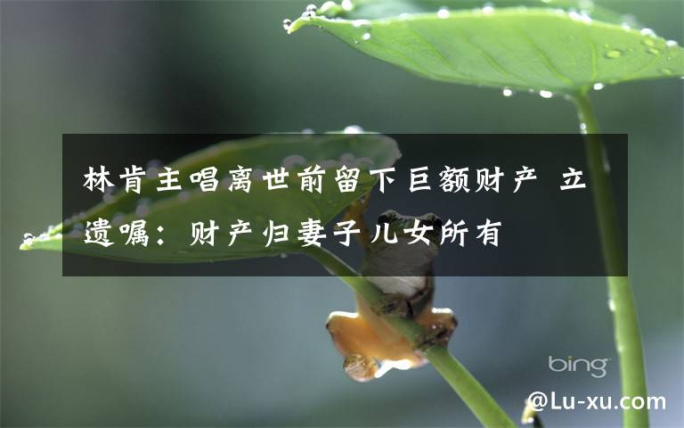 林肯主唱离世前留下巨额财产 立遗嘱：财产归妻子儿女所有