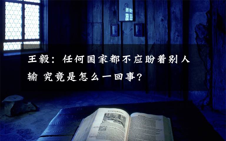 王毅：任何国家都不应盼着别人输 究竟是怎么一回事?