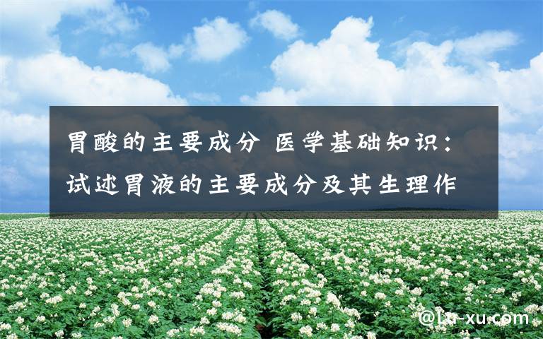 胃酸的主要成分 医学基础知识：试述胃液的主要成分及其生理作用