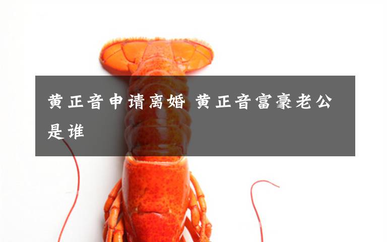 黄正音申请离婚 黄正音富豪老公是谁