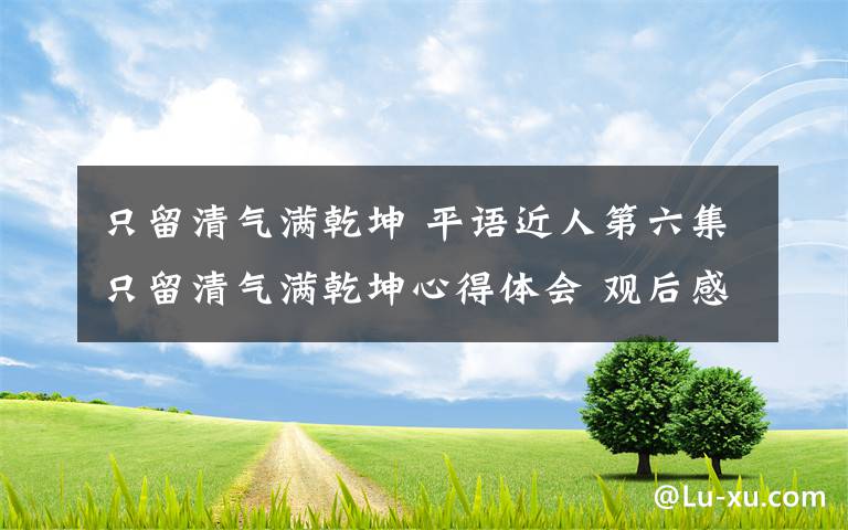 只留清气满乾坤 平语近人第六集只留清气满乾坤心得体会 观后感想