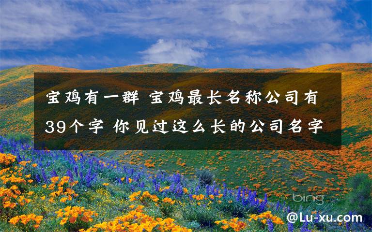 宝鸡有一群 宝鸡最长名称公司有39个字 你见过这么长的公司名字吗？