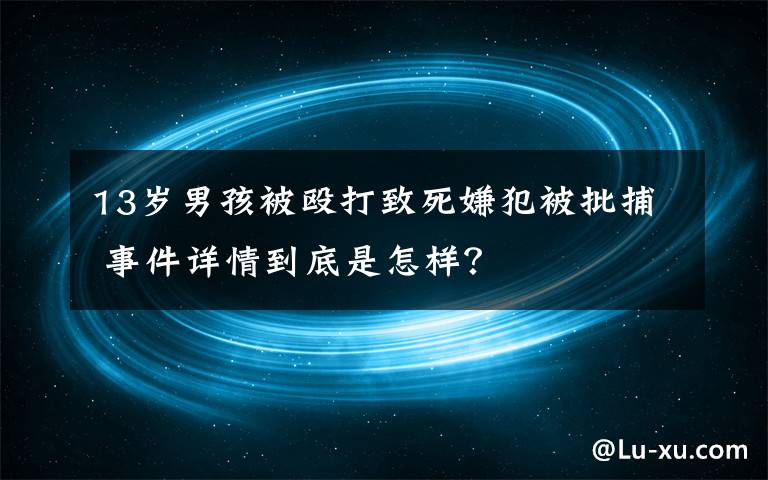 13岁男孩被殴打致死嫌犯被批捕 事件详情到底是怎样？