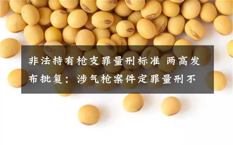 非法持有枪支罪量刑标准 两高发布批复：涉气枪案件定罪量刑不再唯枪支数量论