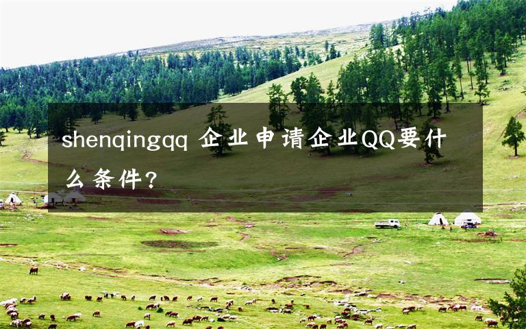 shenqingqq 企业申请企业QQ要什么条件?