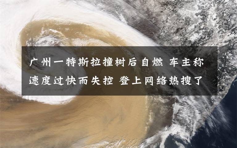 广州一特斯拉撞树后自燃 车主称速度过快而失控 登上网络热搜了！