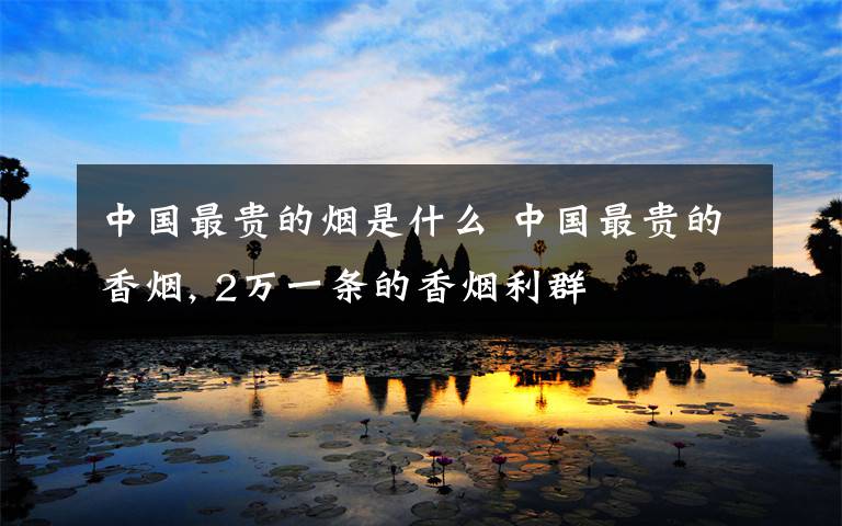 中国最贵的烟是什么 中国最贵的香烟, 2万一条的香烟利群