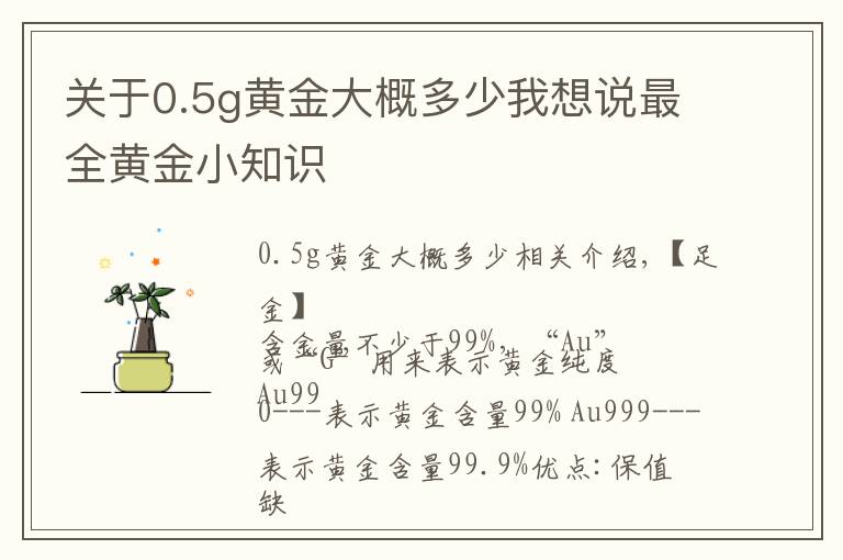 关于0.5g黄金大概多少我想说最全黄金小知识