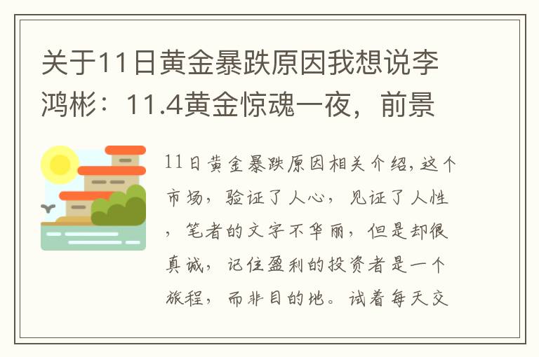 关于11日黄金暴跌原因我想说李鸿彬：11.4黄金惊魂一夜，前景堪忧！还会继续跌吗？