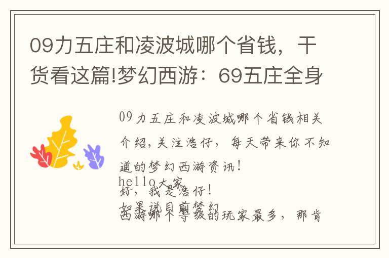 09力五庄和凌波城哪个省钱，干货看这篇!梦幻西游：69五庄全身6简易特技，完虐69无级别凌波城，刺激！