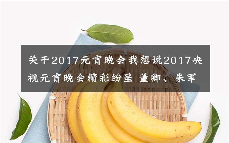 关于2017元宵晚会我想说2017央视元宵晚会精彩纷呈 董卿、朱军、朱迅主持