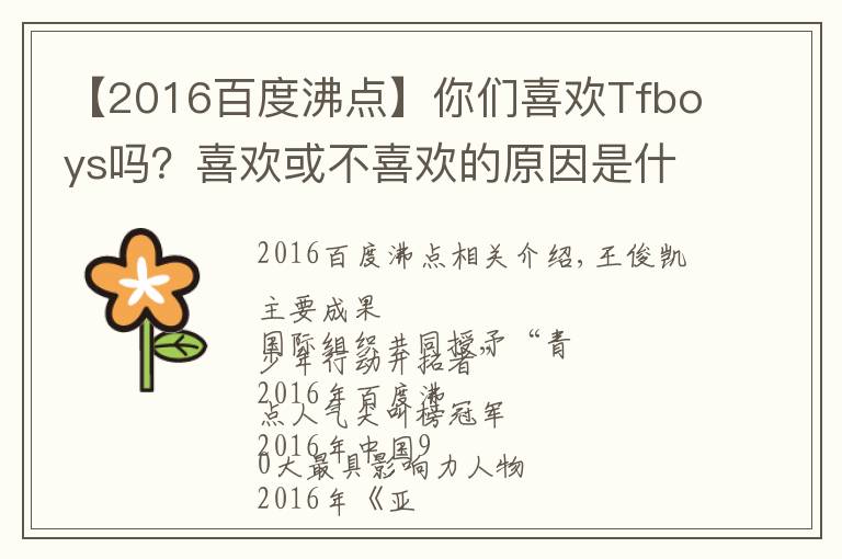 【2016百度沸点】你们喜欢Tfboys吗？喜欢或不喜欢的原因是什么呢？