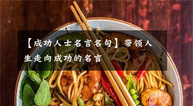 【成功人士名言名句】带领人生走向成功的名言