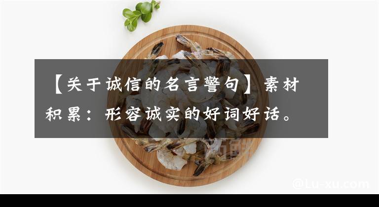 【关于诚信的名言警句】素材积累：形容诚实的好词好话。