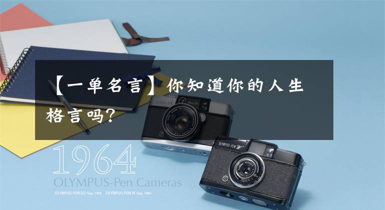 【一单名言】你知道你的人生格言吗？