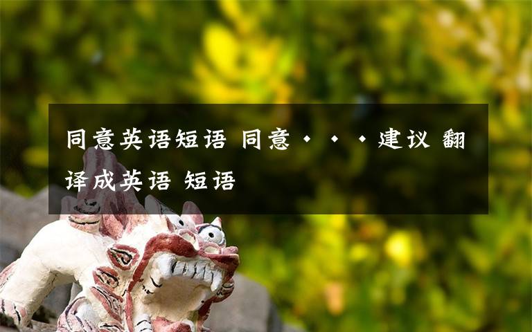 同意英语短语 同意···建议 翻译成英语 短语