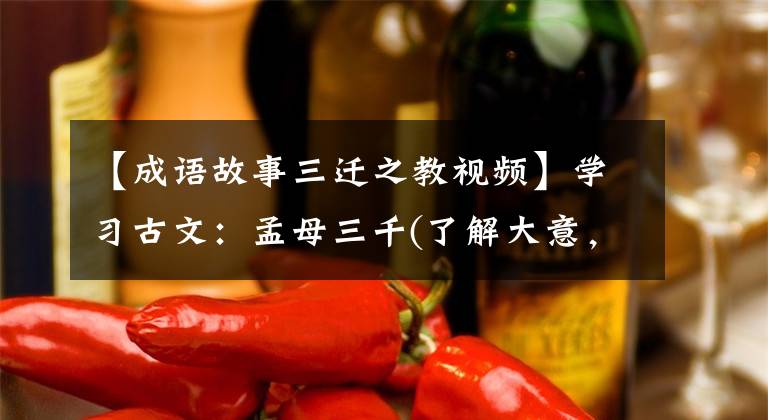 【成语故事三迁之教视频】学习古文：孟母三千(了解大意，掌握实事虚词的意义)
