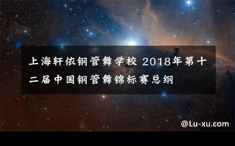 上海轩依钢管舞学校 2018年第十二届中国钢管舞锦标赛总纲