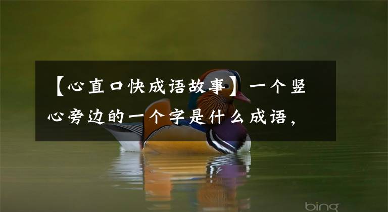 【心直口快成语故事】一个竖心旁边的一个字是什么成语，心直，性格凉爽。