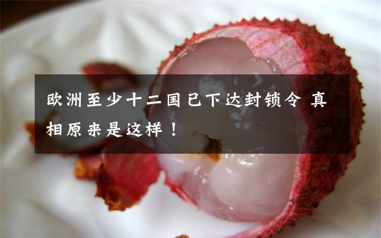 欧洲至少十二国已下达封锁令 真相原来是这样！