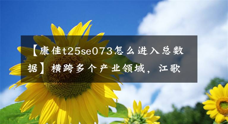 【康佳t25se073怎么进入总数据】横跨多个产业领域，江歌到底在下什么棋？