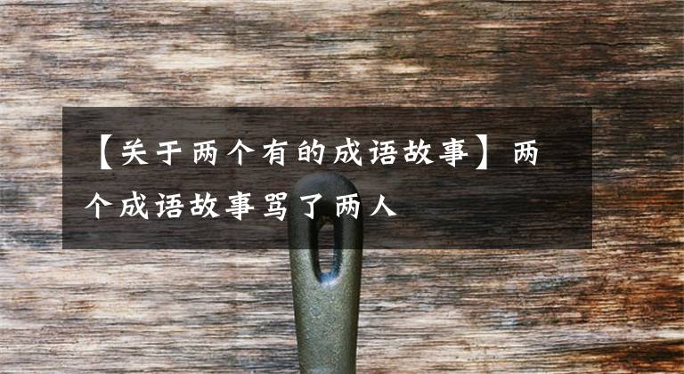【关于两个有的成语故事】两个成语故事骂了两人