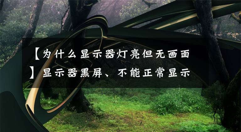 【为什么显示器灯亮但无画面】显示器黑屏、不能正常显示怎么解决？