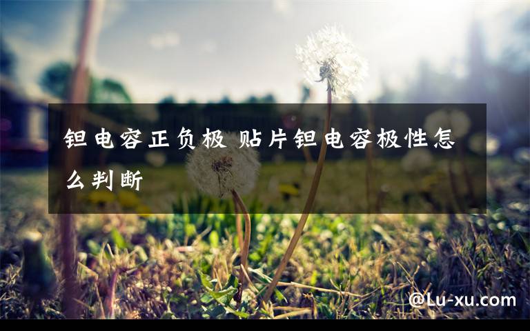 钽电容正负极 贴片钽电容极性怎么判断