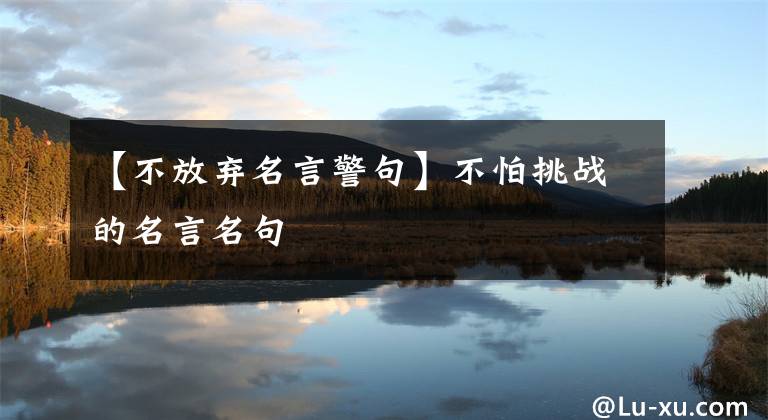 【不放弃名言警句】不怕挑战的名言名句