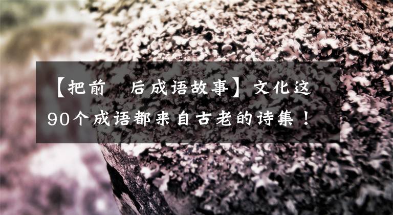 【把前疐后成语故事】文化这90个成语都来自古老的诗集！