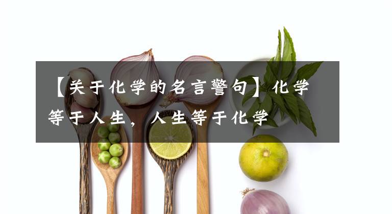 【关于化学的名言警句】化学等于人生，人生等于化学