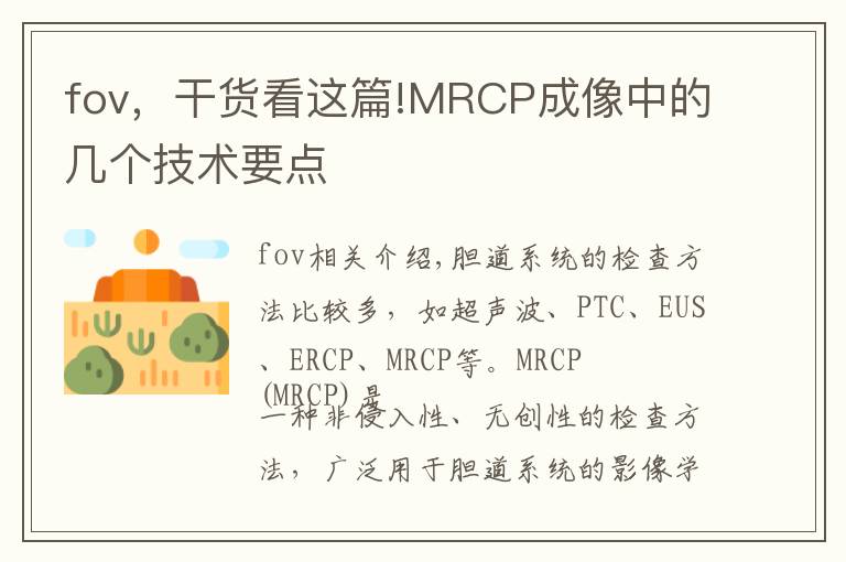 fov，干货看这篇!MRCP成像中的几个技术要点