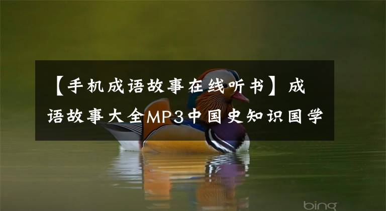 【手机成语故事在线听书】成语故事大全MP3中国史知识国学经典童谣声儿童故事音频MP4视频